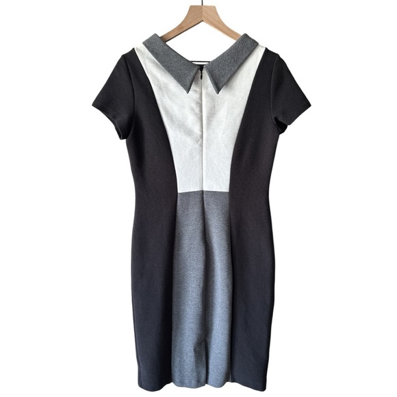 Hobbs London Cordelia Dress Size 8 Black Gray Colorblock Sheath Office NWT - Picture 7 of 12